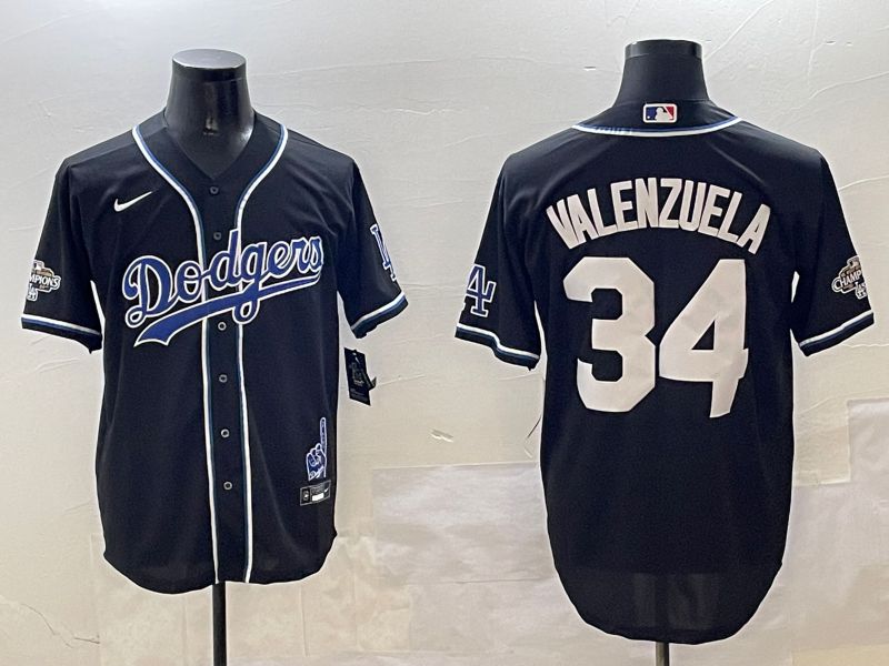 Men Los Angeles Dodgers #34 Valenzuela Black Fashion Game 2025 Nike MLB Jersey style 306->los angeles dodgers->MLB Jersey